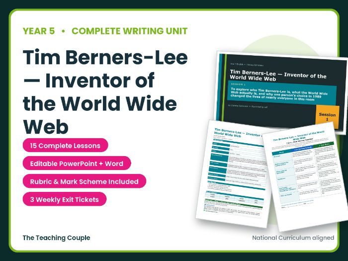 Tim Berners-Lee — Inventor of the World Wide Web | Year 5 English Unit