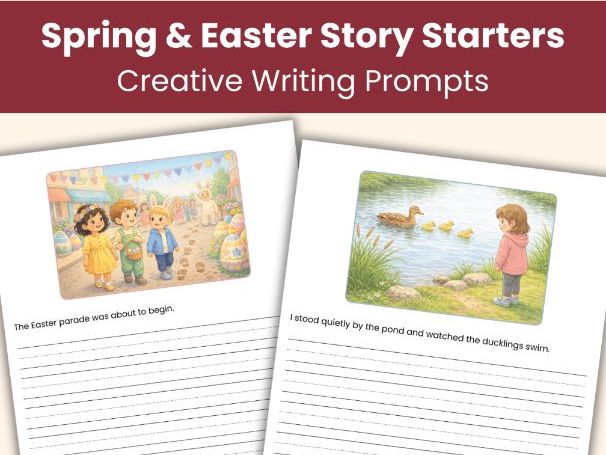 Spring & Easter Story Starters | Creative Story Writing | Writing Practice Printable