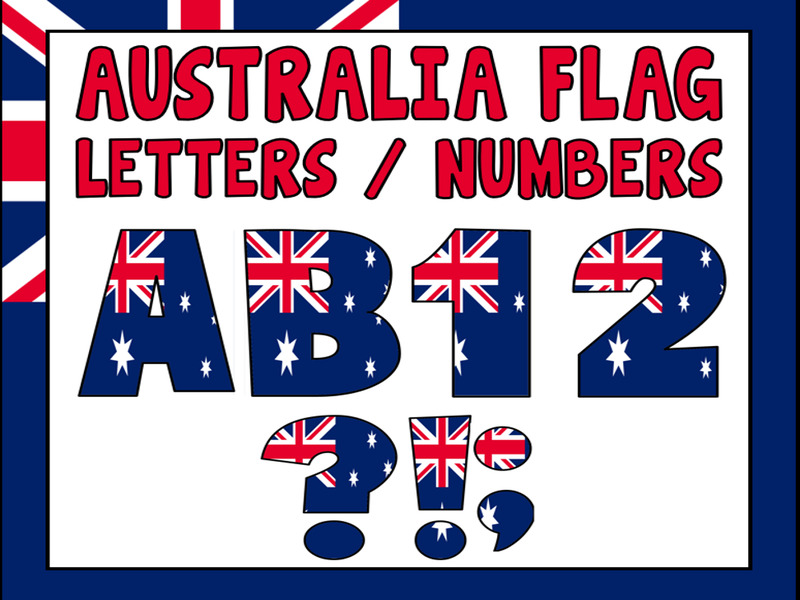 AUSTRALIA FLAG LETTERING - LETTERS NUMBERS