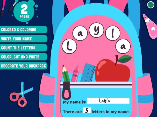First Week of School Backpack Craft, Back to School Printable, Student Welcome Activity