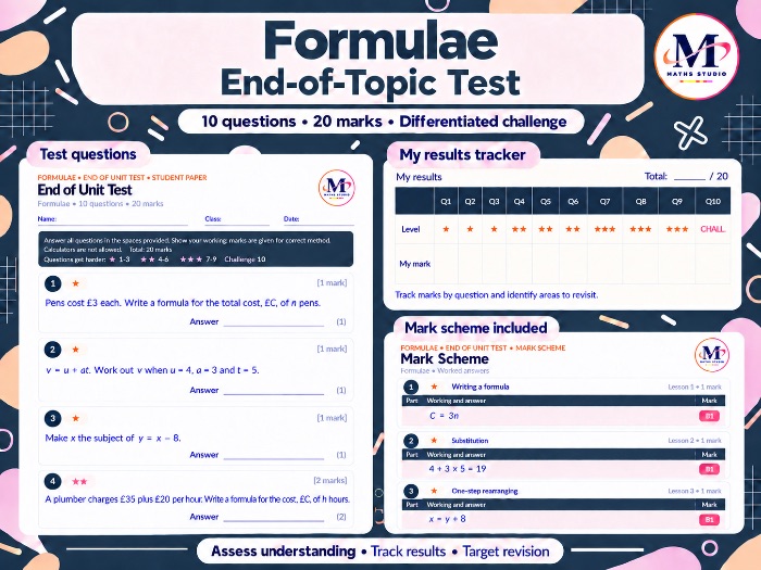 Formulae | Topic Test
