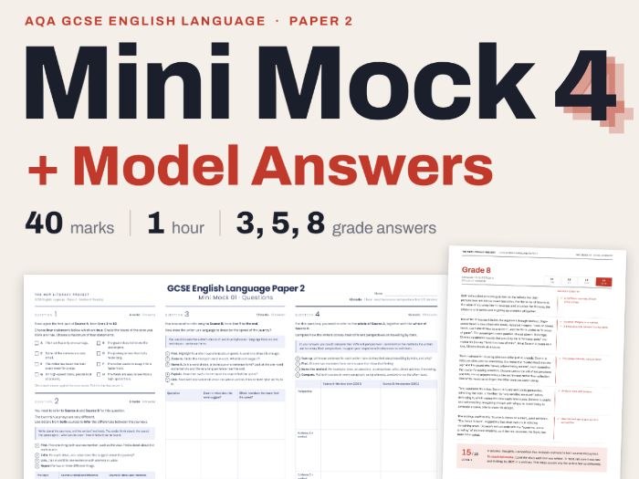 AQA GCSE English Language Paper 2 Mock 2026 | Section A Reading | Model Answers | Mini Mock 04