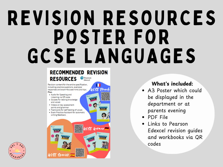 GCSE Languages Revision Guides Poster
