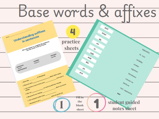 Prefix & Suffix Worksheet Set