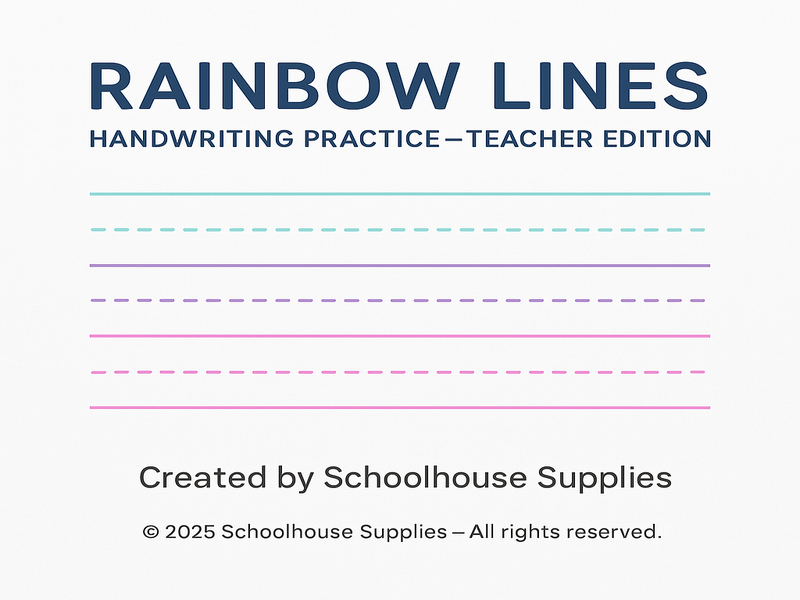 Rainbow Lines – Handwriting Practice Teacher Edition | Color Set 2