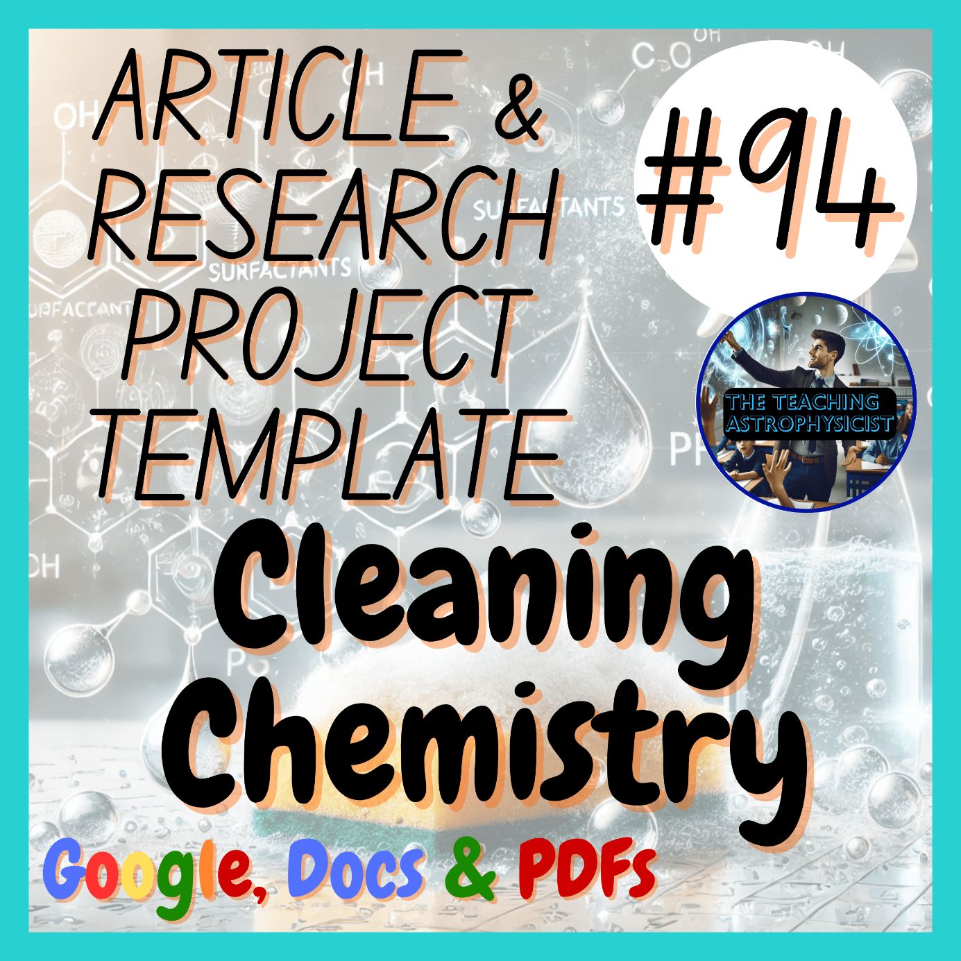 Cleaning Chemistry Article + Research Project Template Webquest Digital + Print