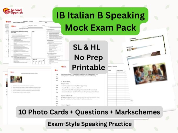 IB Italian B Speaking Mock Exam SL & HL