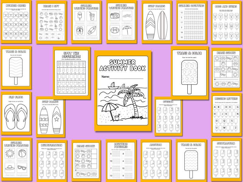 Fun & Fresh: Summer Activity Booklet: 23 Pages of Fun & Learning