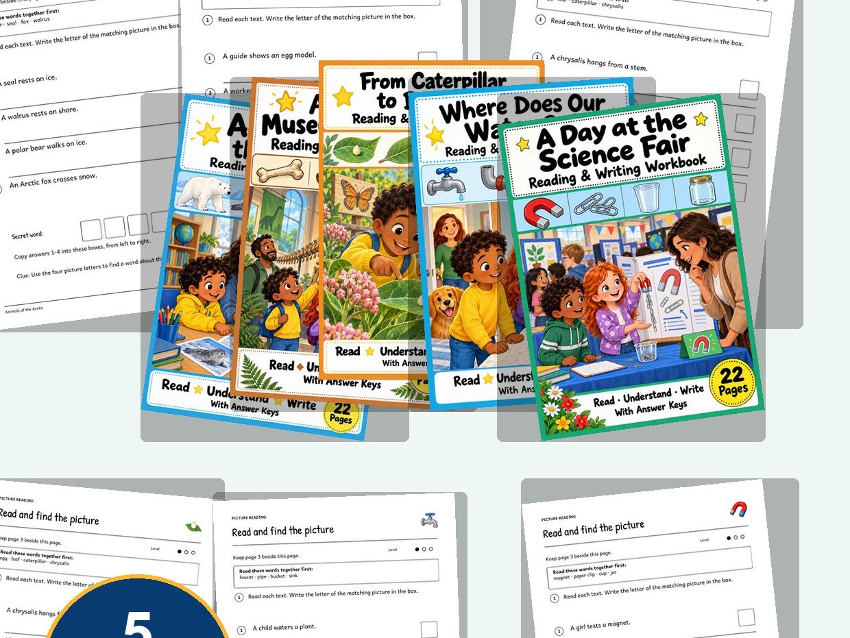 Science & Discovery Reading Comprehension Bundle | Grades 1-2 EAL ESL