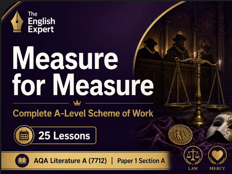 Measure for Measure: Complete A-Level Scheme of Work (25 Lessons) | AQA Literature A (7712) Paper 1