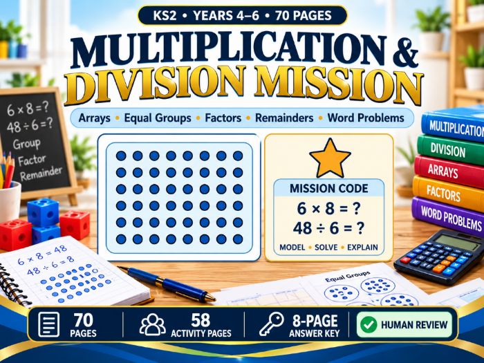 Multiplication & Division Mission  KS2 Years 4–6  70 Pages