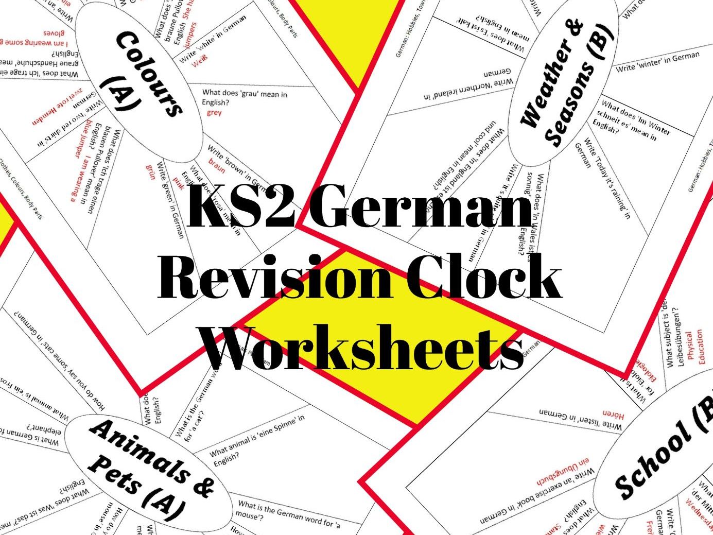 KS2 German Revision Clocks Worksheets Teaching Resources