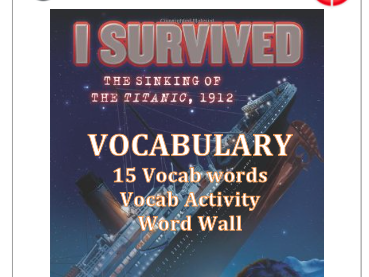 FREE I Survived the Sinking of the Titanic - Vocabulary Words, Activity & Word Wall