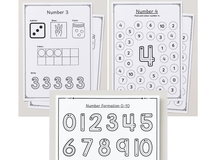 PACK Numbers 1-10 | EYFS Number Recognition, Subitising & Counting Activities