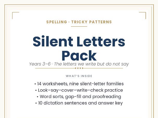 Silent Letters Spelling Pack