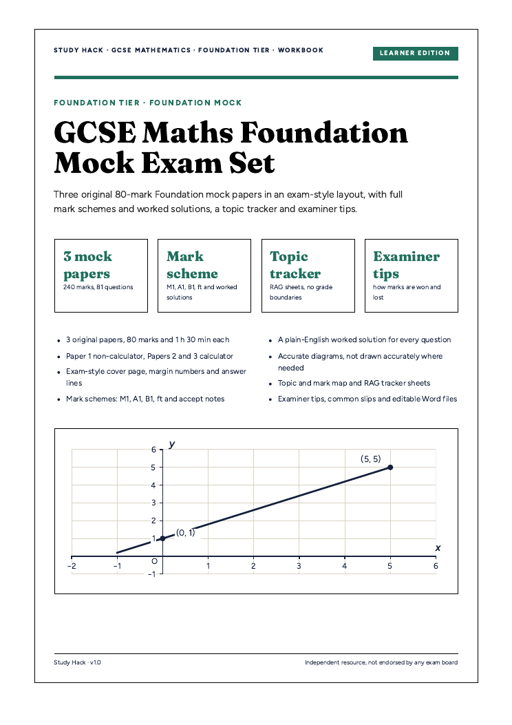Test Papers Real GCSE Maths Foundation Mock Set: 3 Papers, Mark Schemes with Worked ...