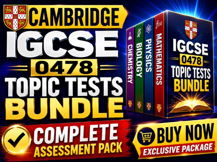 Cambridge IGCSE 0478 Topic Tests Bundle | Complete Assessment Pack