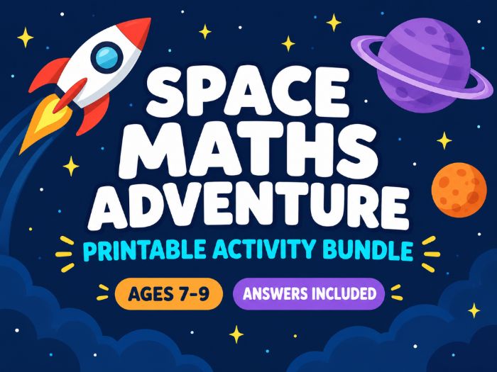 Space Maths Adventure | 35-Page Printable Maths Activity Bundle for Ages 7–9