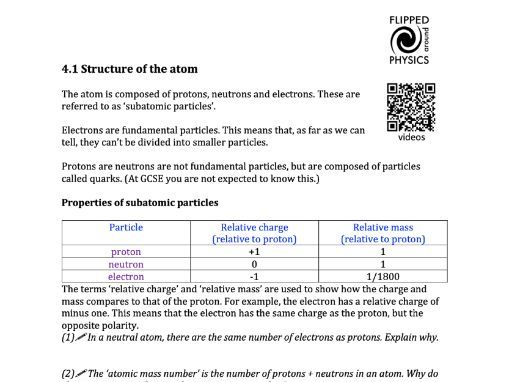 Structure of the atom