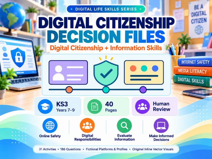 KS3 Digital Citizenship Decision Files Online Safety & Digital Literacy 40 Pages