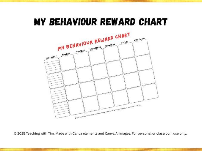 Behaviour Reward Chart