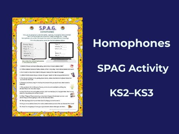 Homophones SPAG Activity (KS2–KS3) – Worksheet