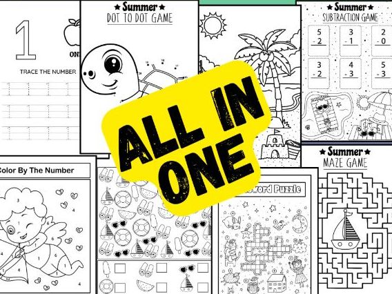 Fun & Challenging Activity worksheets for kids. Bundle