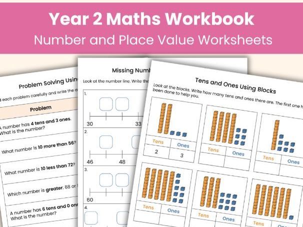 Year 2 Maths Workbook: Number and Place Value Worksheets