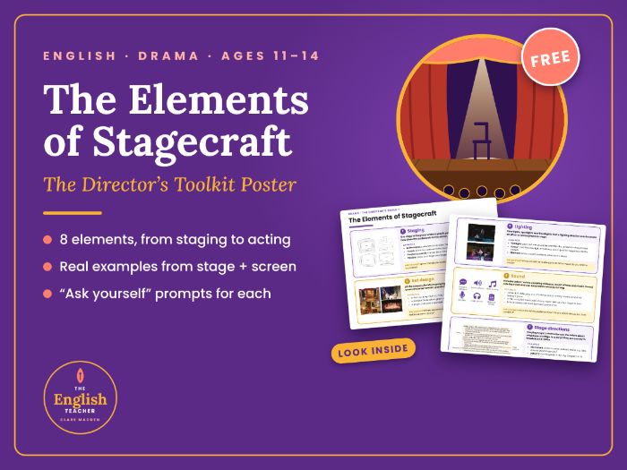 The Elements of Stagecraft Poster | The Director's Toolkit for Drama and English