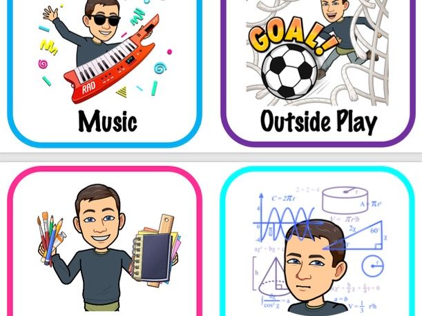 Editable Bitmoji Visual Timetable