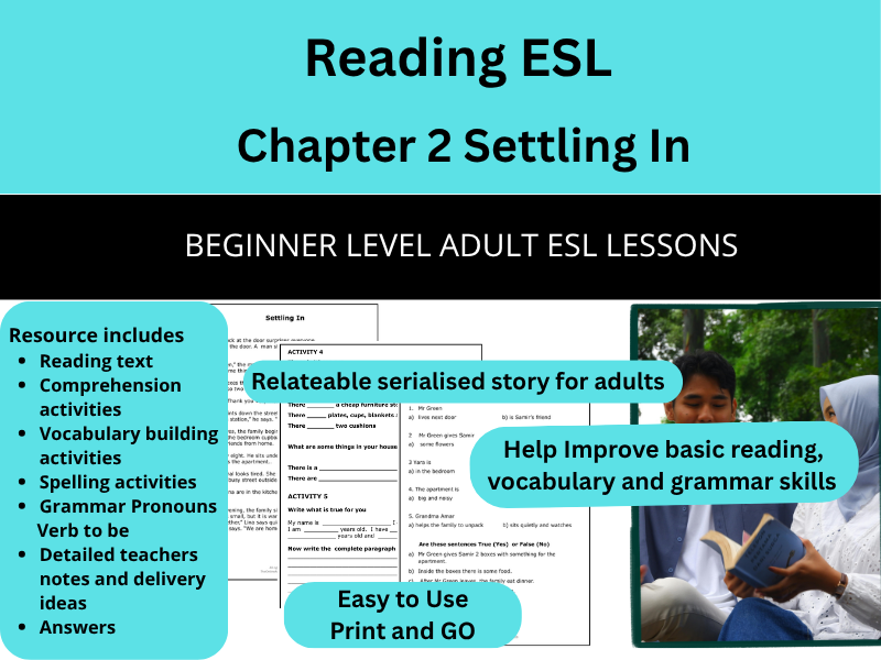 Adult ESL/ELL Beginners - Reading and Language Lesson 2 - Settling In