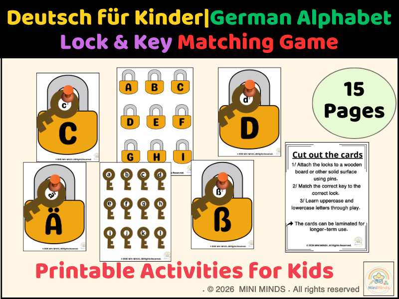 German Alphabet Lock & Key Match