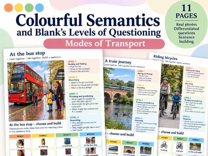 Transport | Colourful Semantics & Blank’s Levels | Speech and Language | Ready to Print