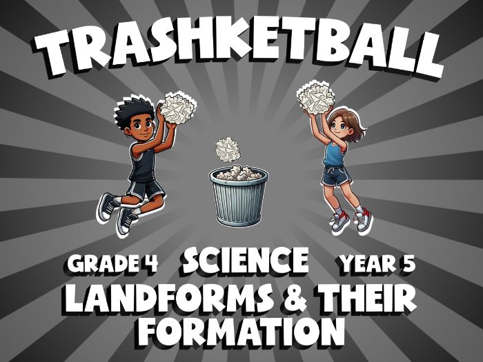 Landforms & Their Formation TRASHKETBALL Science Game | No-Prep Year 5 Review Activity