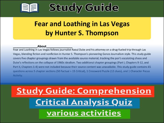 Fear and Loathing in Las Vegas  & Comprehension Test
