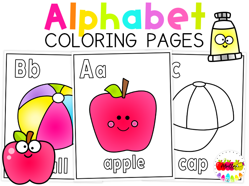 Alphabet Coloring Book for Kindergarten | Preschool Beginning Sounds Worksheets