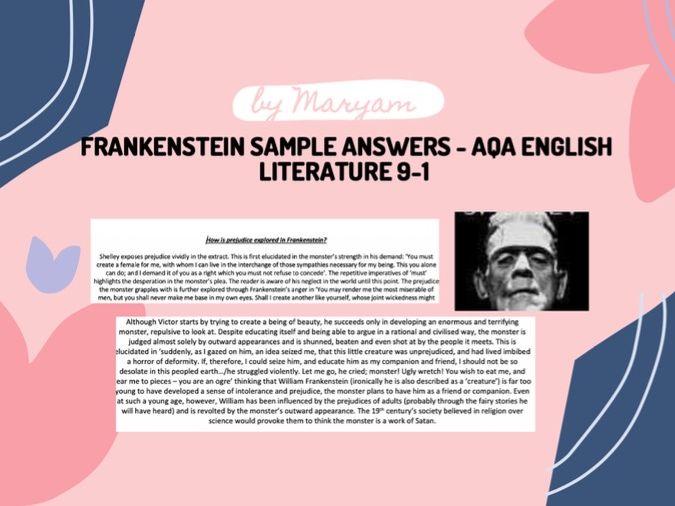 Frankenstein Sample Answers For AQA English Literature 9 1 Teaching Frankenstein Sample Answers For AQA English Literature 9 1 Teaching