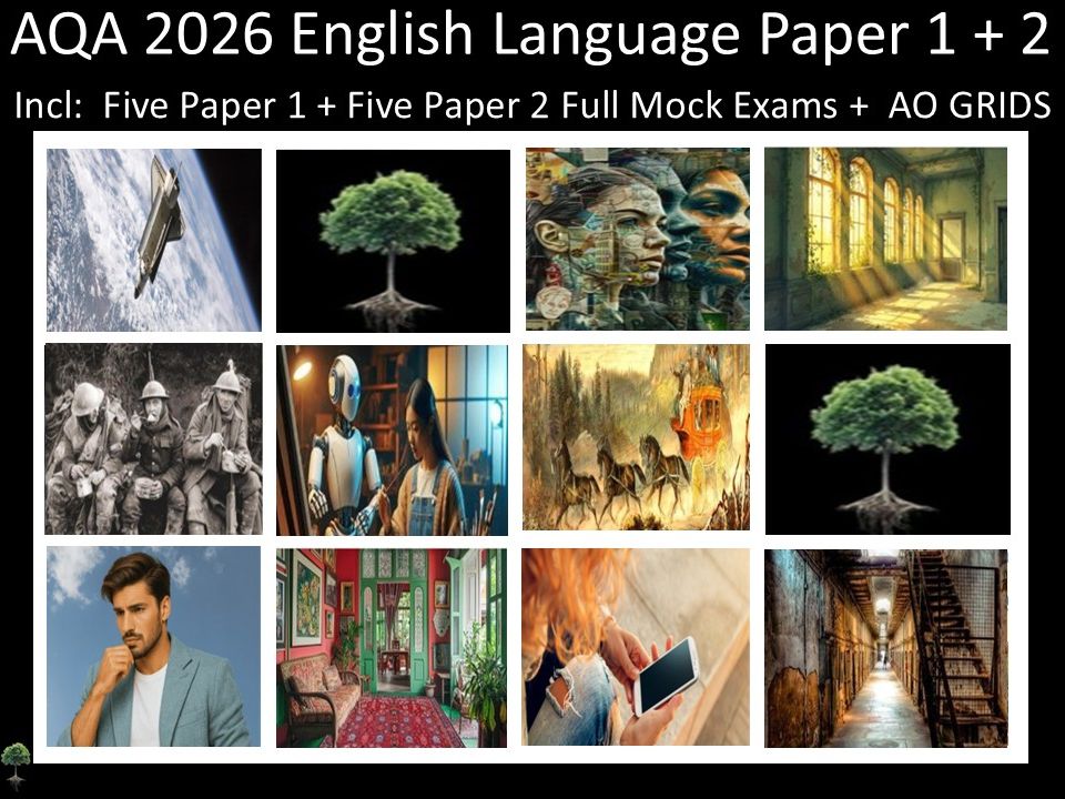 Ten AQA 2026 English Language Paper 1 + 2 Mocks | AO GRIDS