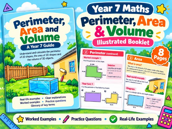 Perimeter, Area & Volume – KS3 Maths Illustrated Booklet