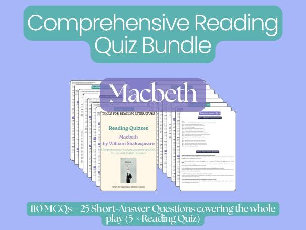 Macbeth Reading Quizzes – The Whole Play | A-Level English