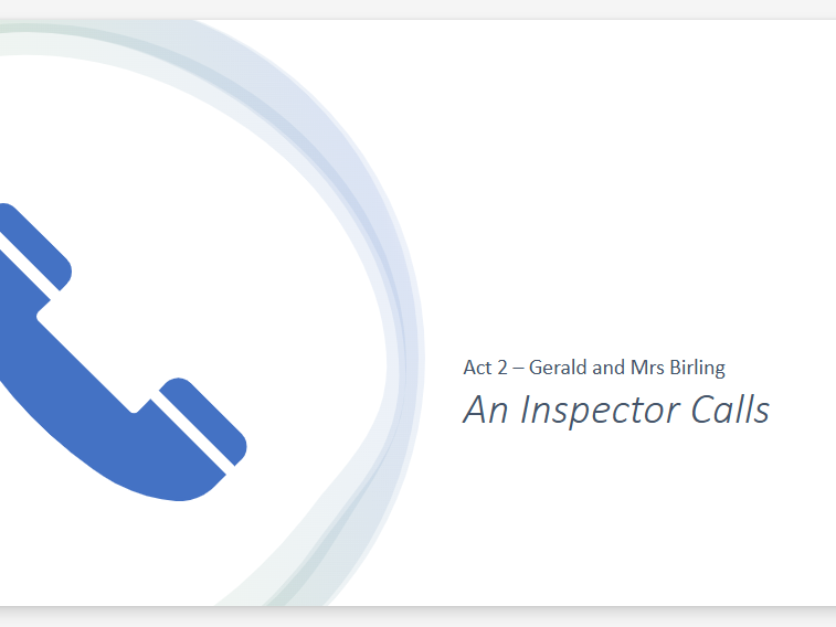 A Lesson on Gerald and Mrs Birling in Act 2 of An Inspector Calls