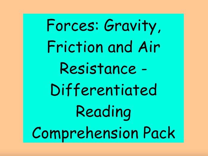 Forces: Gravity, Friction, and Air Resistance – Differentiated Reading Comprehension Pack (KS2)