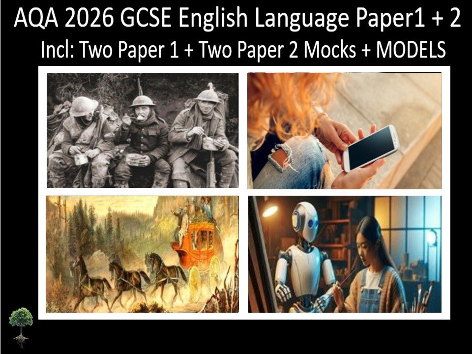 Four AQA 2026 GCSE English Language Paper 1 + 2 Mocks | Models