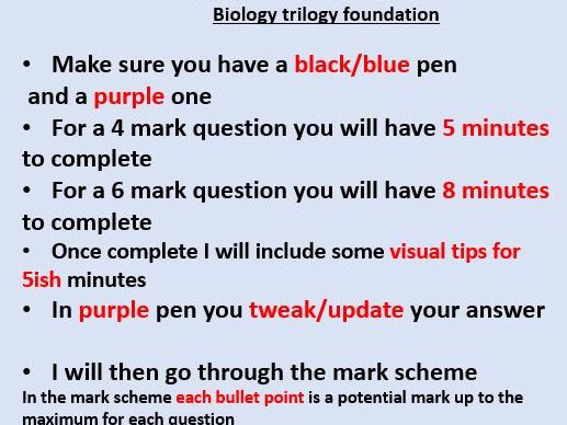 AQA 4 and 6 mark questions Biology P1