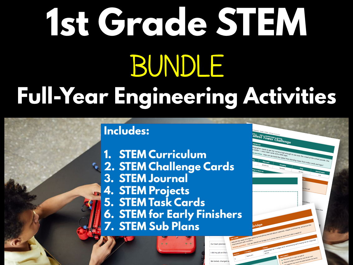 1st Grade STEM Bundle | Full-Year Engineering Activities
