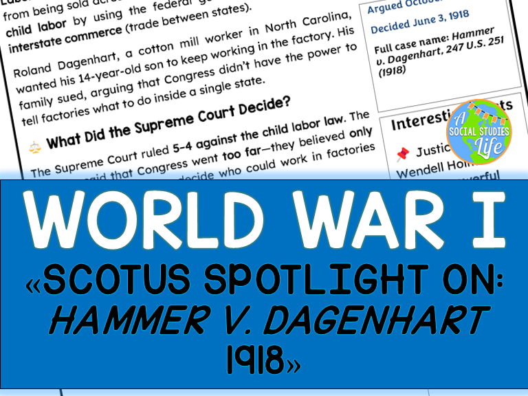 Hammer v. Dagenhart 1918 SCOTUS Spotlight