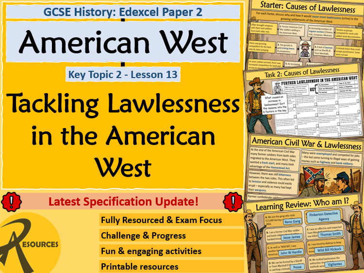 Tackling Lawlessness  -  American West - GCSE History Edexcel - Lesson 13