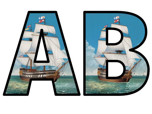 Huge Ship Sailing Boat Lettering Set Display Title Letters Numbers ...