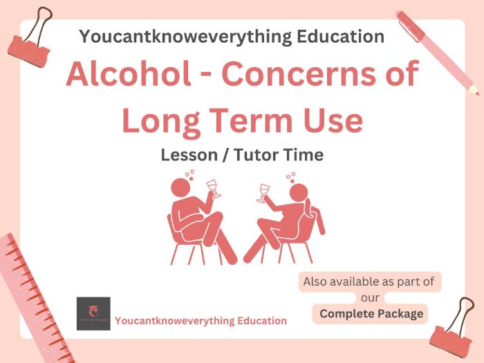 Alcohol - Concerns from long term use PSHE