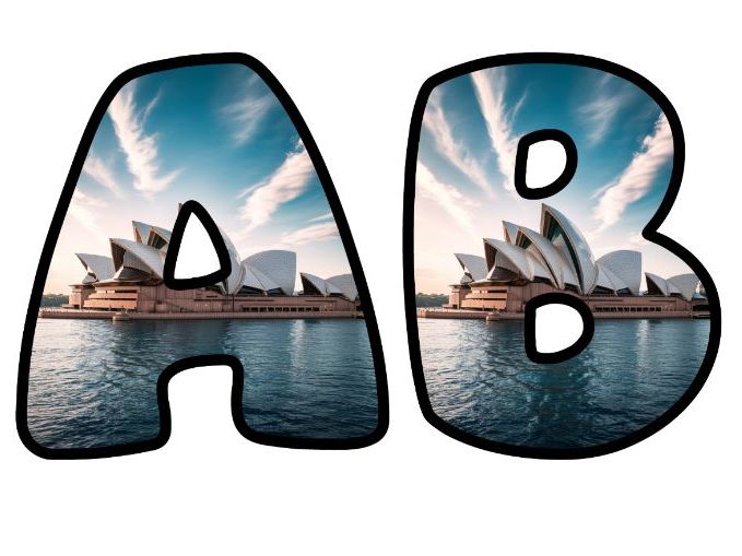 Sydney Opera House Australia Alphabet Lettering Set | Classroom Display | Upper & Lowercase, 0-9